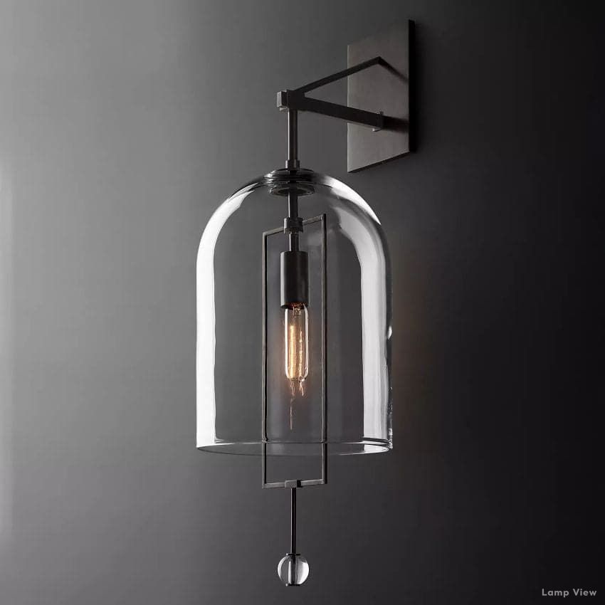 Fulcrum Cloche Glass Wall Sconce