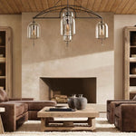 Fulcrum Cloche Glass Round Chandelier 73"