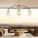 Fulcrum Cloche Glass Round Chandelier 85"