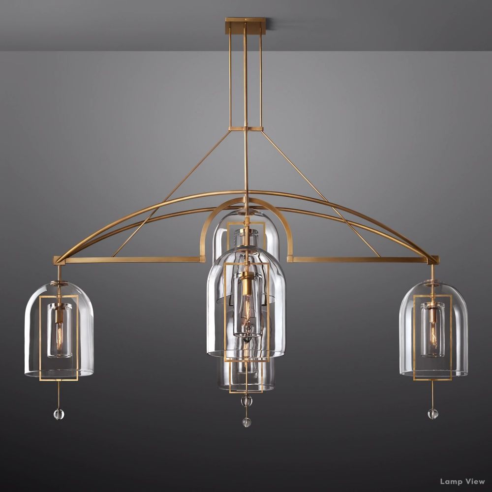 Fulcrum Cloche Glass Round Chandelier 85"