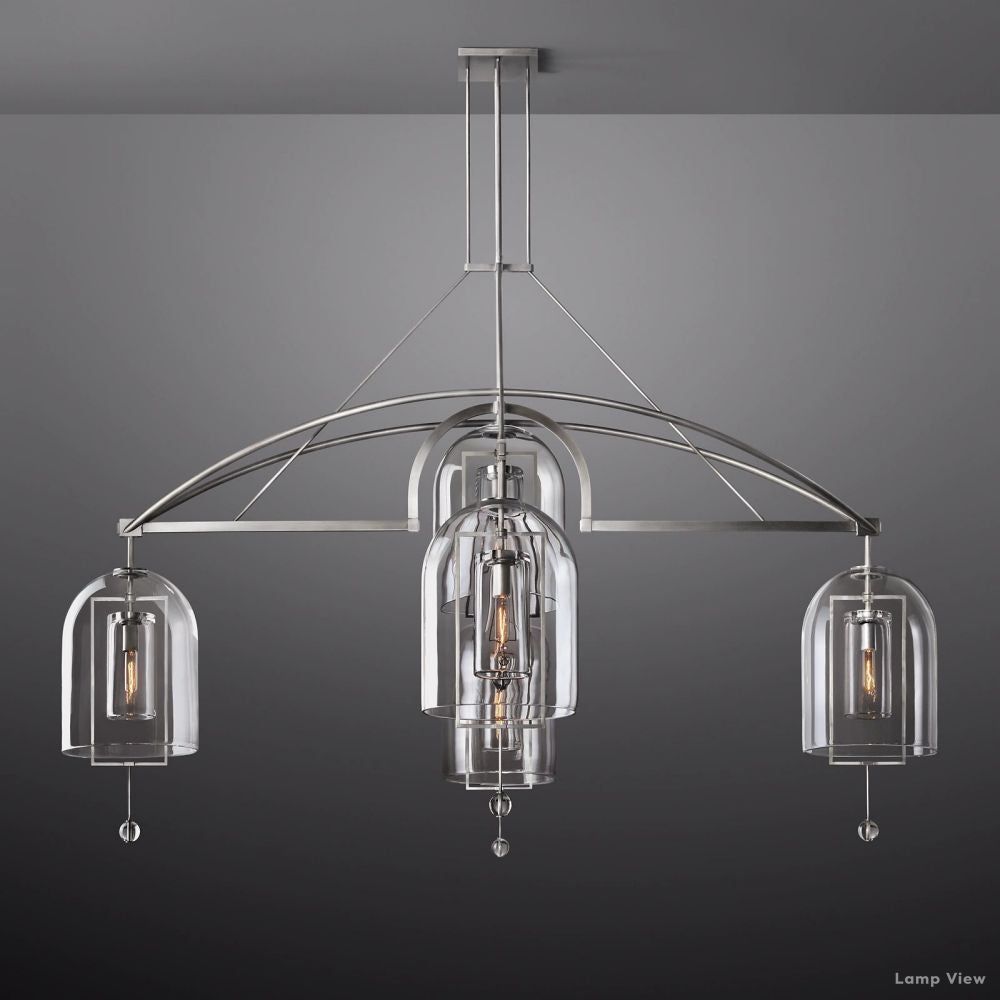 Fulcrum Cloche Glass Round Chandelier 85"