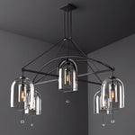 Fulcrum Cloche Glass Round Chandelier 61"