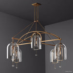Fulcrum Cloche Glass Round Chandelier 73"