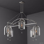 Fulcrum Cloche Glass Round Chandelier 73"