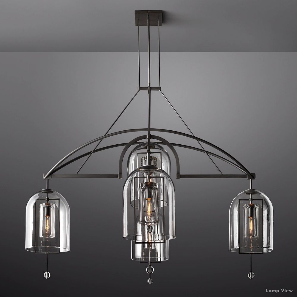 Fulcrum Cloche Glass Round Chandelier 73"