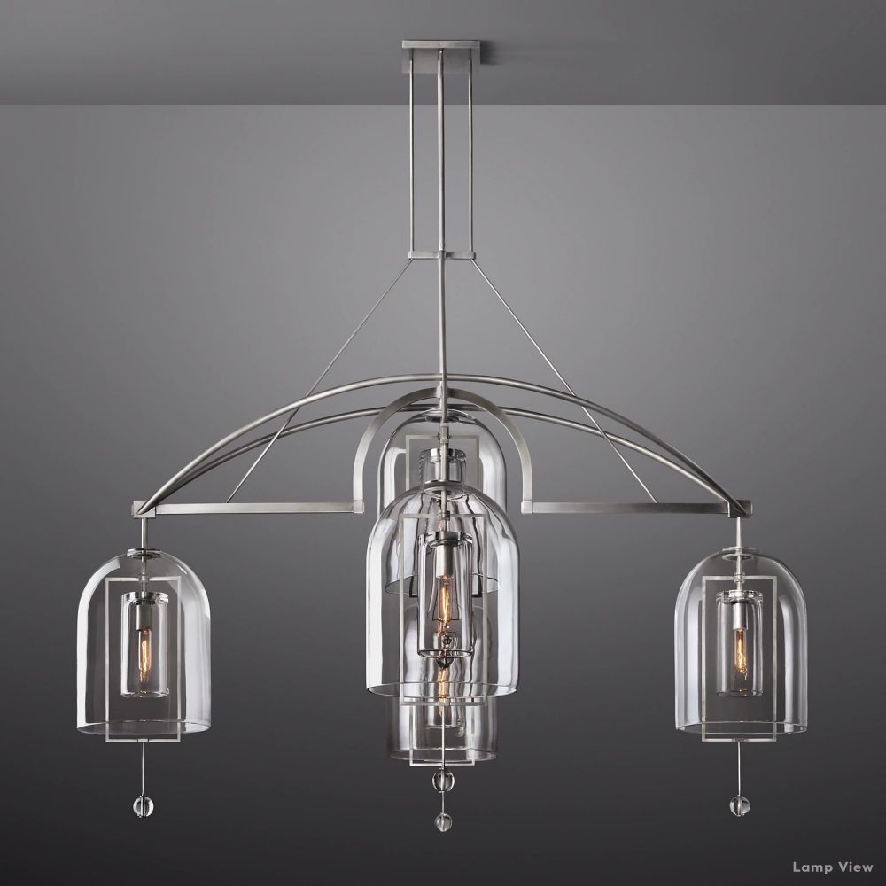 Fulcrum Cloche Glass Round Chandelier 73"