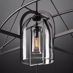 Fulcrum Cloche Glass Round Chandelier 73"