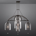 Fulcrum Cloche Glass Round Chandelier 61"