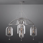 Fulcrum Cloche Glass Round Chandelier 61"