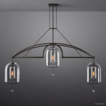 Fulcrum Cloche Glass Linear Chandelier 85"