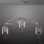 Fulcrum Cloche Glass Linear Chandelier 85"