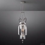 Fulcrum Cloche Glass Linear Chandelier 85"