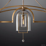 Fulcrum Cloche Glass Linear Chandelier 85"