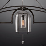 Fulcrum Cloche Glass Linear Chandelier 85"