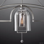 Fulcrum Cloche Glass Linear Chandelier 85"