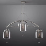 Fulcrum Cloche Glass Linear Chandelier 73"