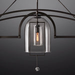 Fulcrum Cloche Glass Linear Chandelier 61"