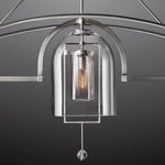 Fulcrum Cloche Glass Linear Chandelier 73"