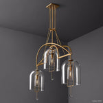 Fulcrum Cloche Glass Linear Chandelier 61"