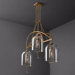 Fulcrum Cloche Glass Linear Chandelier 73"