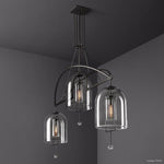 Fulcrum Cloche Glass Linear Chandelier 73"