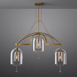 Fulcrum Cloche Glass Linear Chandelier 61"