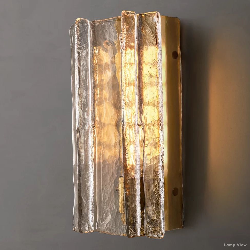 Lattice Contoured Glass Wall Sconce