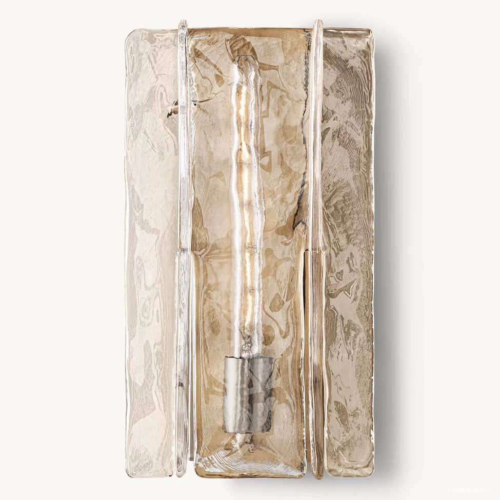 Lattice Contoured Glass Wall Sconce