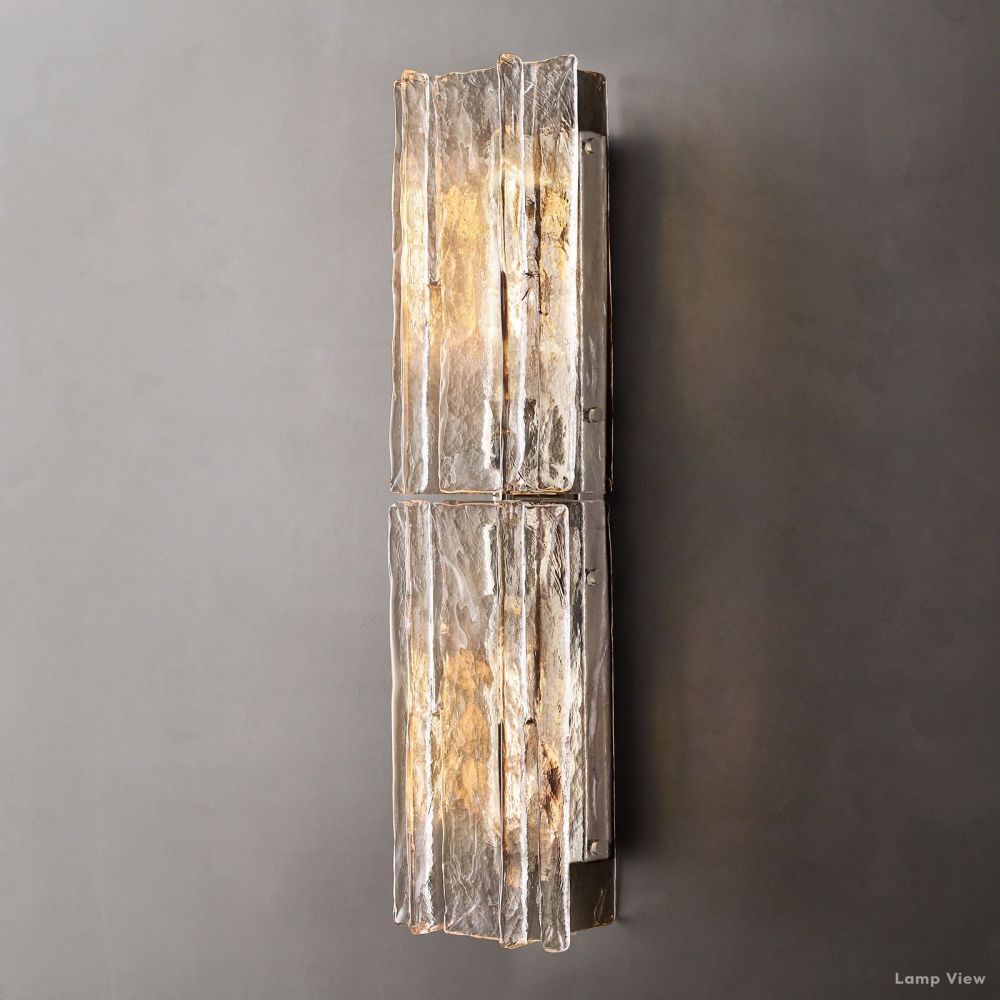 Lattice Contoured Glass Wall Sconce