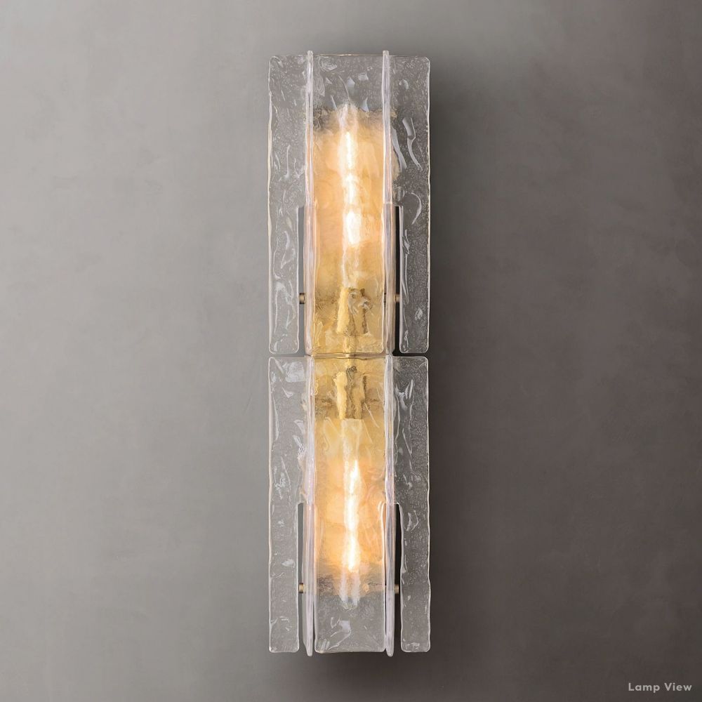 Lattice Contoured Glass Wall Sconce