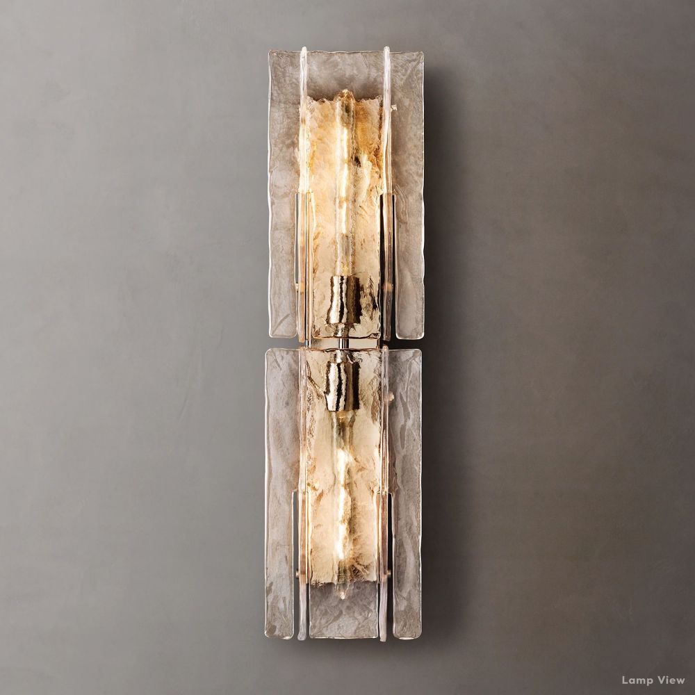 Lattice Contoured Glass Wall Sconce