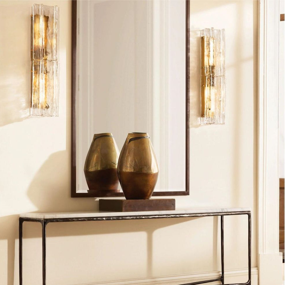 Lattice Contoured Glass Grand Wall Sconce