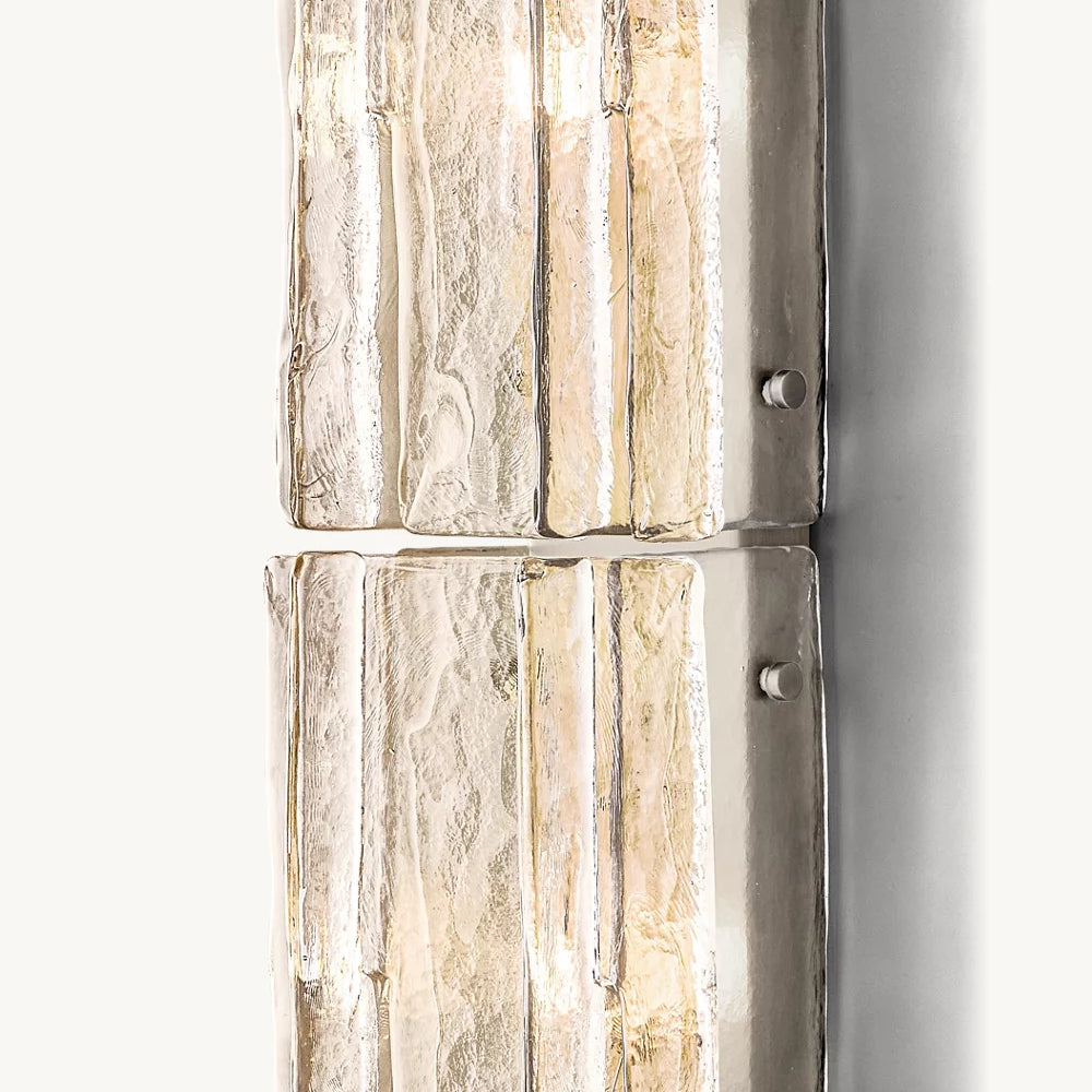 Lattice Contoured Glass Grand Wall Sconce