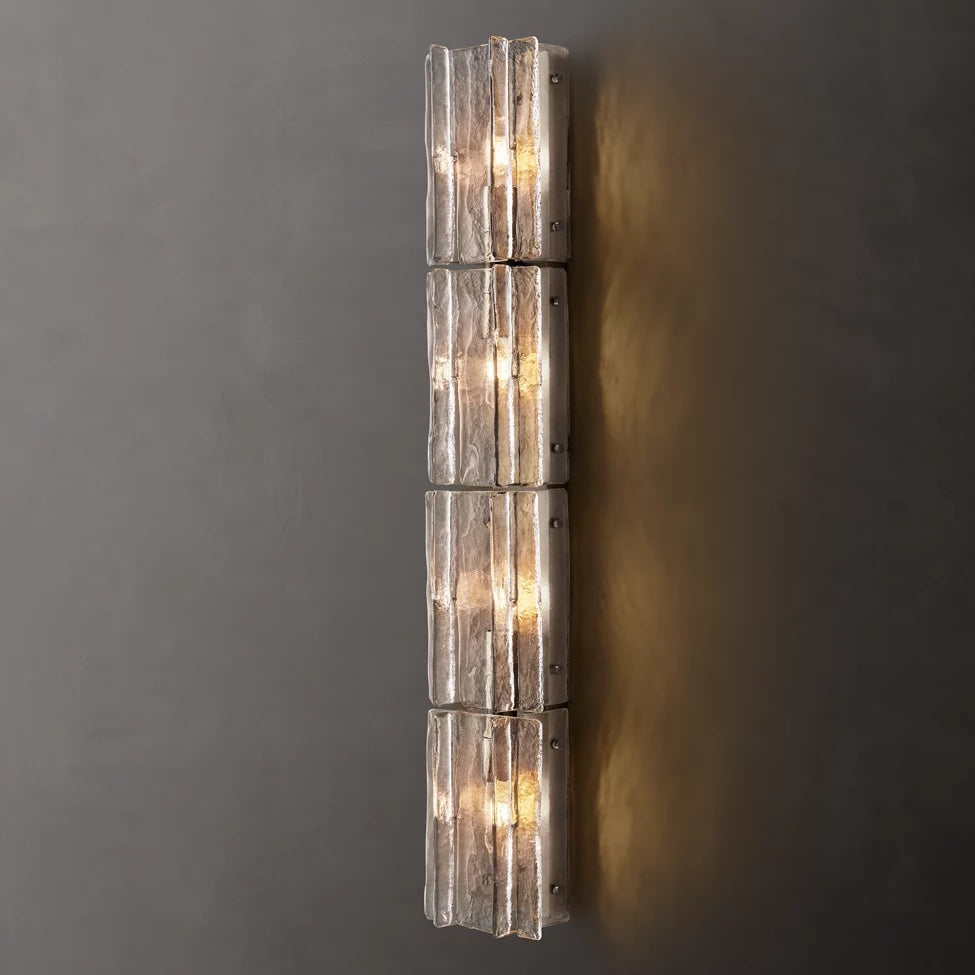 Lattice Contoured Glass Grand Wall Sconce