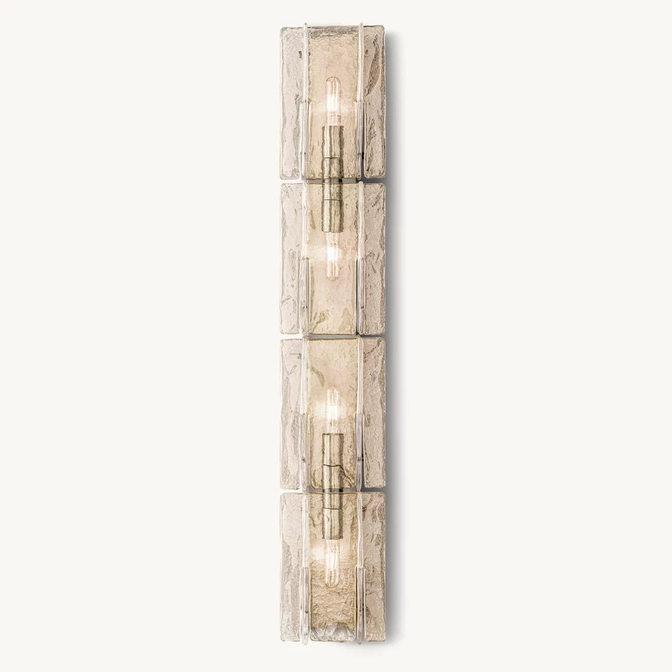 Lattice Contoured Glass Grand Wall Sconce
