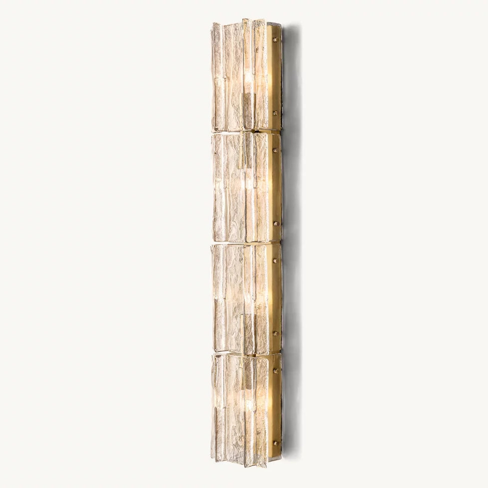 Lattice Contoured Glass Grand Wall Sconce