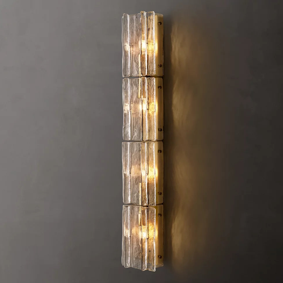 Lattice Contoured Glass Grand Wall Sconce