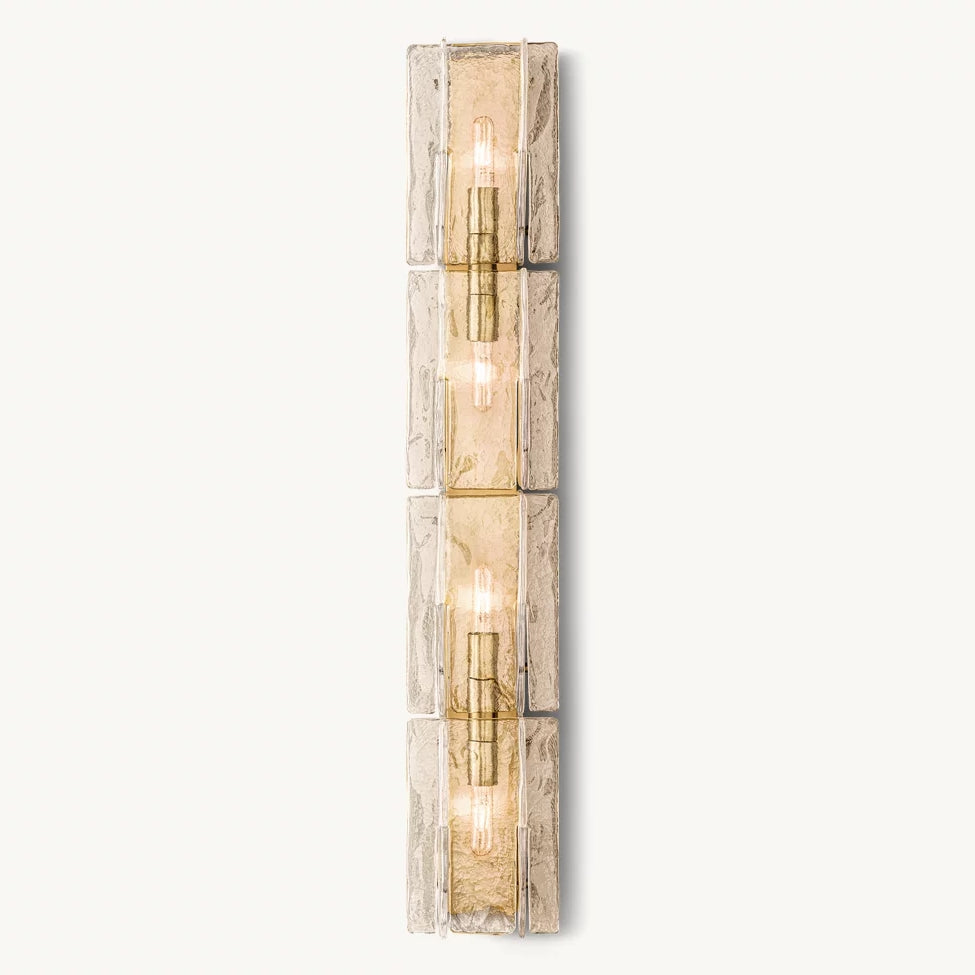 Lattice Contoured Glass Grand Wall Sconce