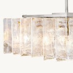 Lattice Contoured Glass Square Chandelier 37"