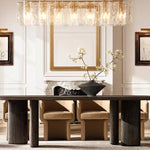 Lattice Contoured Glass Rectangular Chandelier 49"