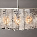 Lattice Contoured Glass Rectangular Chandelier 67"
