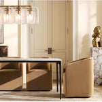 Lattice Contoured Glass Rectangular Chandelier 67"