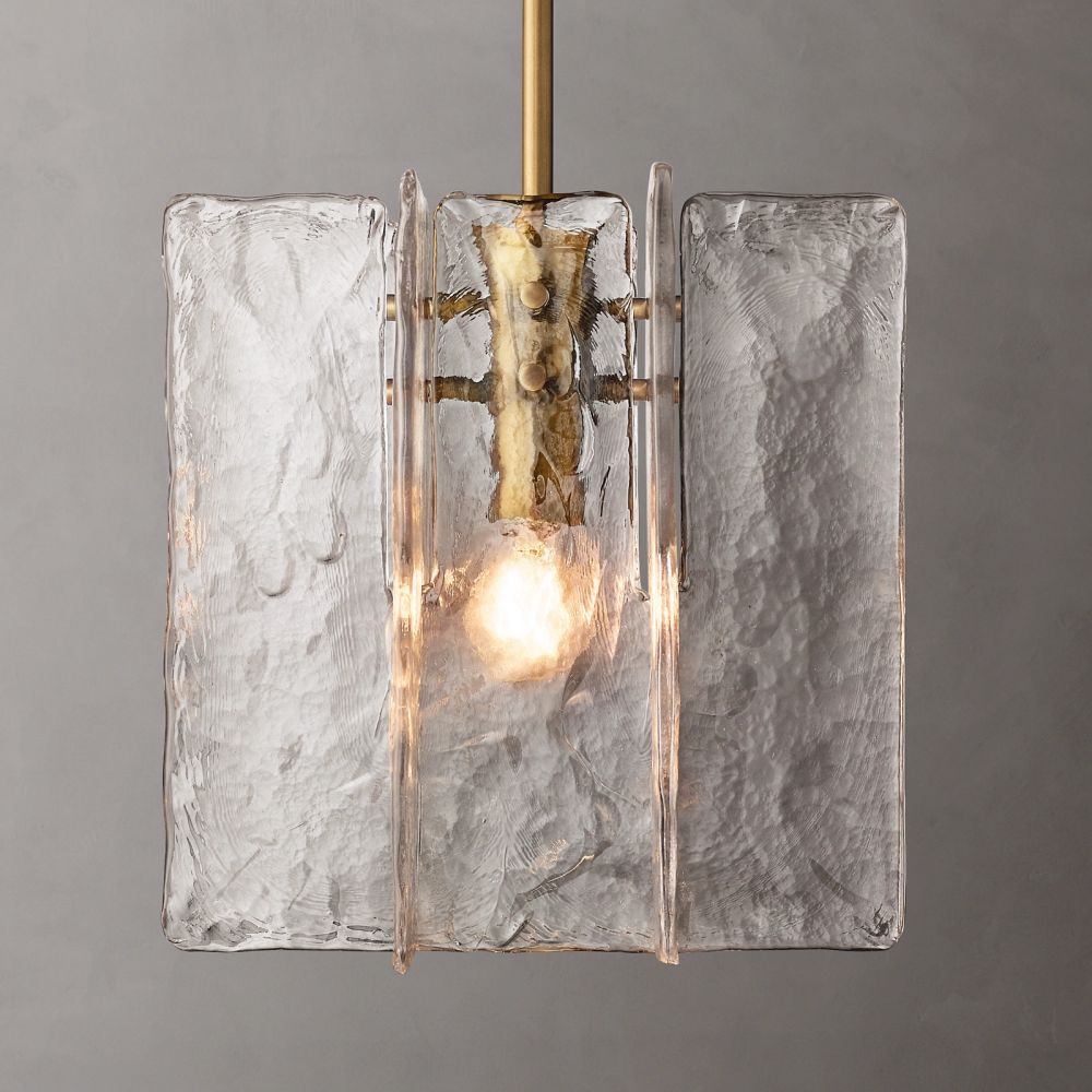Lattice Contoured Glass Pendant Light