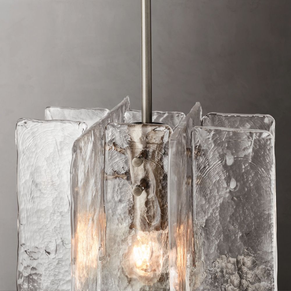 Lattice Contoured Glass Pendant Light