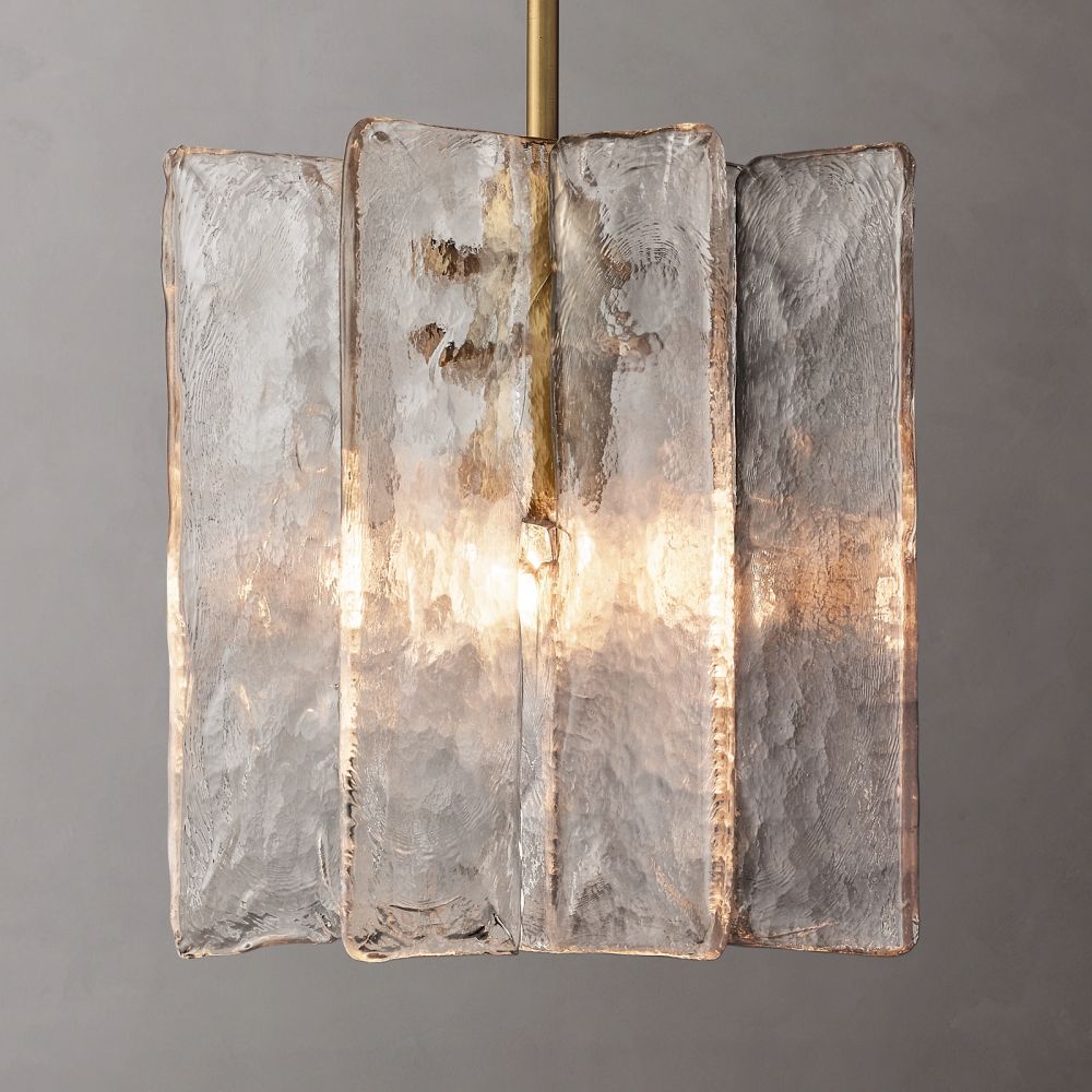 Lattice Contoured Glass Pendant Light