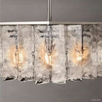 Lattice Contoured Glass Square Chandelier 49"