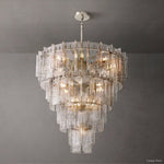 Lattice Contoured Glass Tiered Round Chandelier 47"