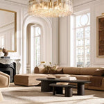 Lattice Contoured Glass Round Chandelier 48"