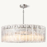 Lattice Contoured Glass Round Chandelier 48"