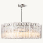 Lattice Contoured Glass Round Chandelier 60"